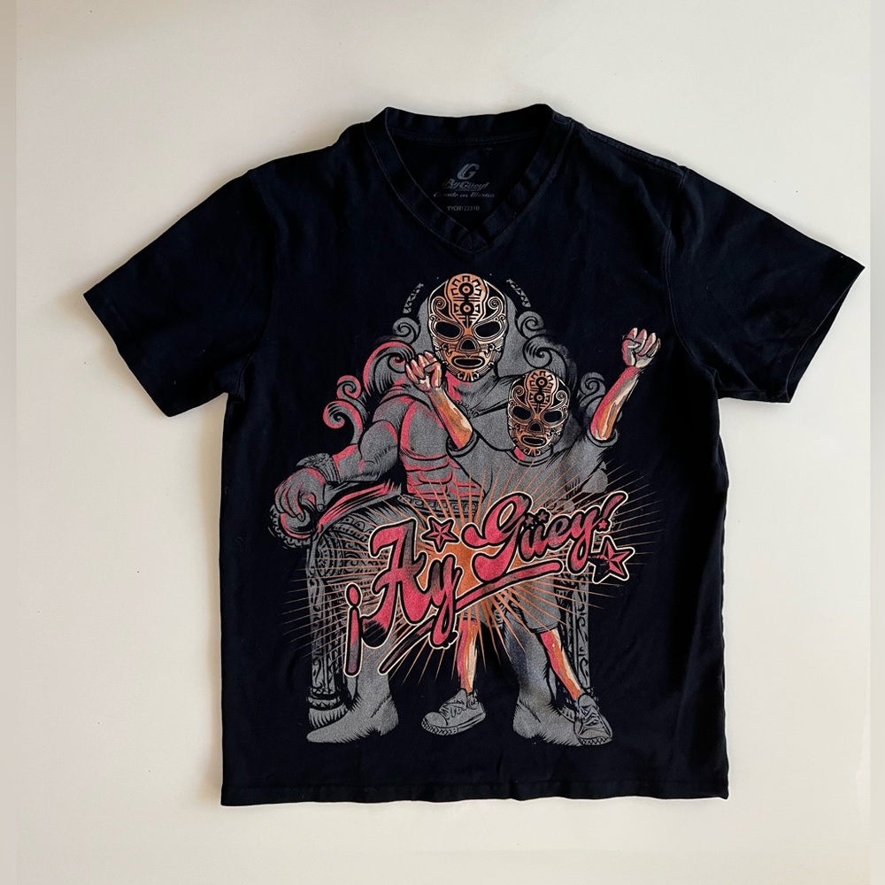 Ay Güey T-shirt Black size Medium mexican luchadores